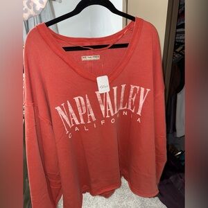 Free People WTF Venice Oversized Cotton blend Graphic Sweatshirt